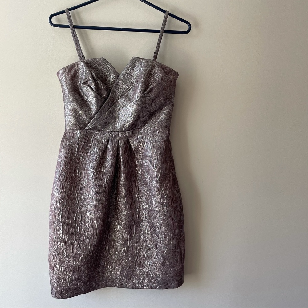 Coast Silver Metallic Dress